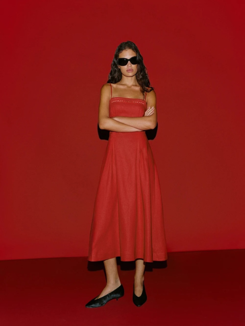 Reformation Red Midi Dress